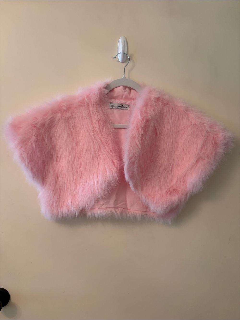 Pink Faux Fur Shrug Capelet - Women's Cozy Evening Layer